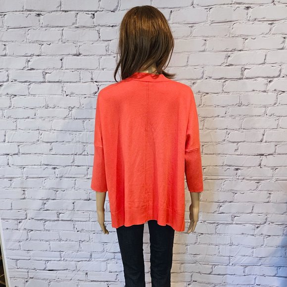 ANN TAYLOR, Red/Orange pullover comfy v-neck sweater - Picture 8 of 11